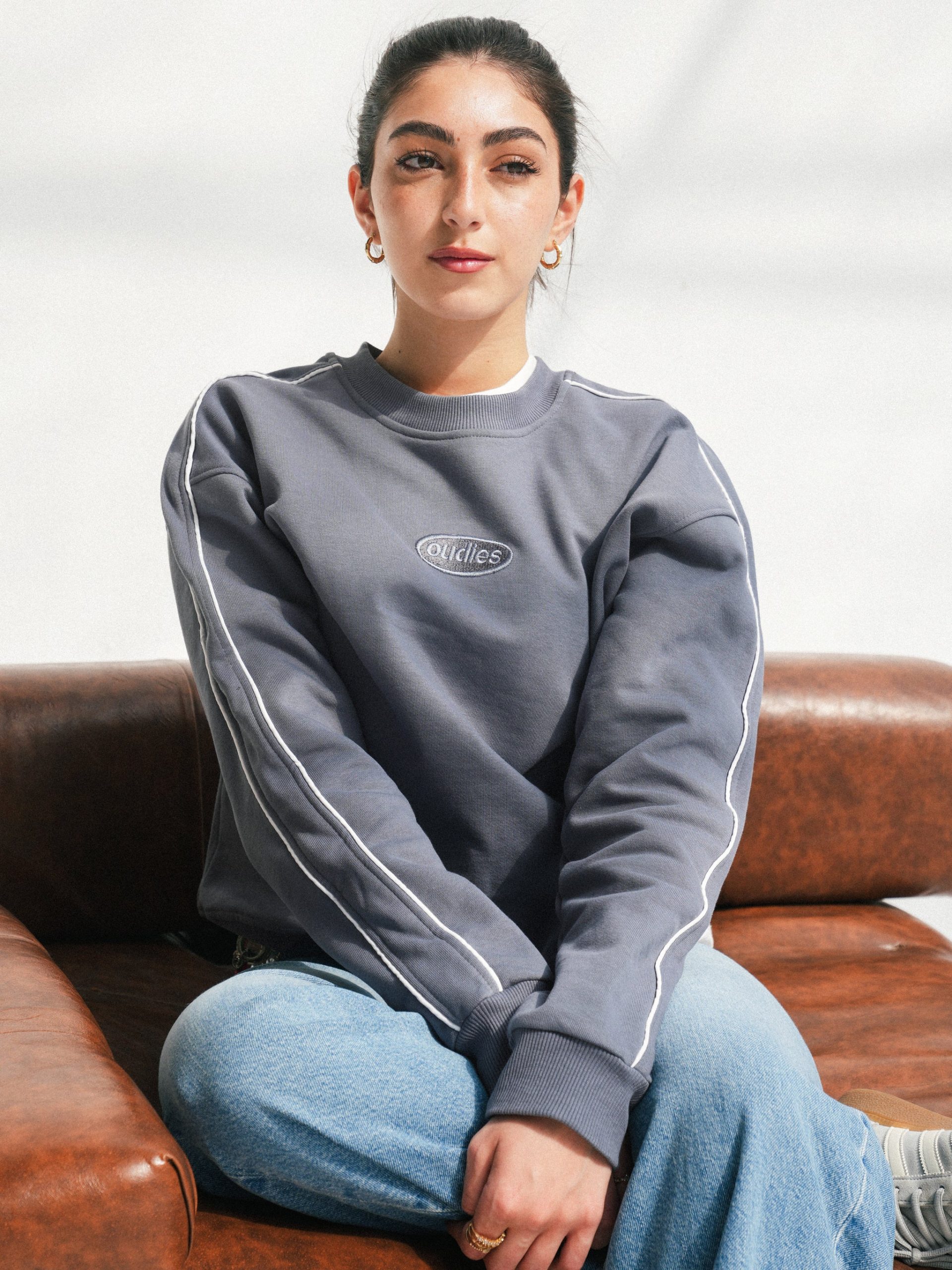 Track Lined Crew (Grey) - Image 2