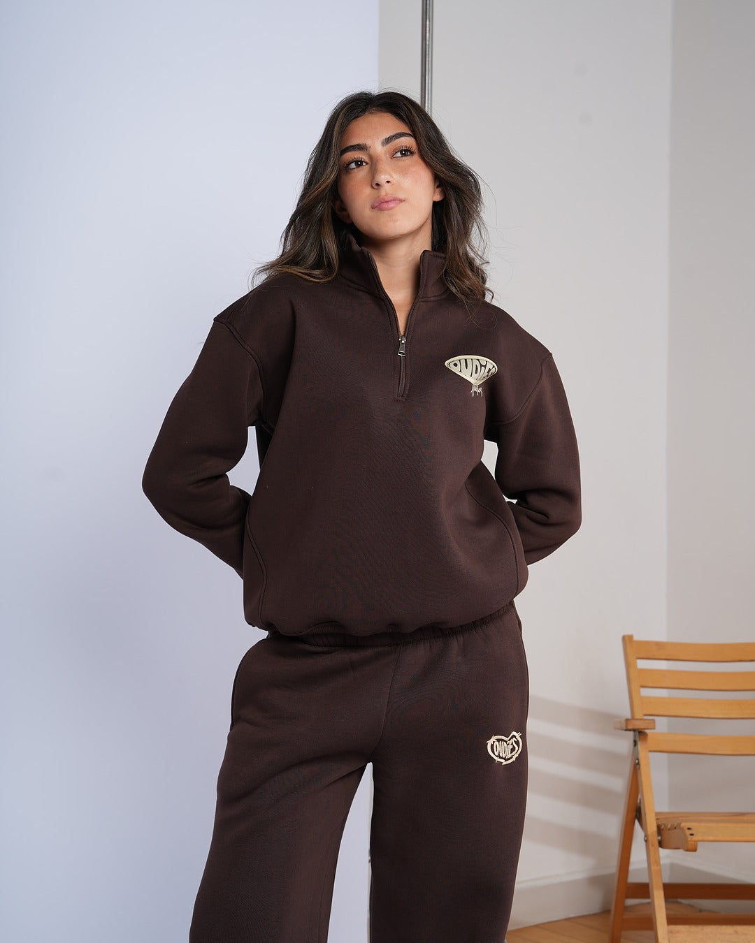 Oudies Studios Quarter-Zip (Brown)