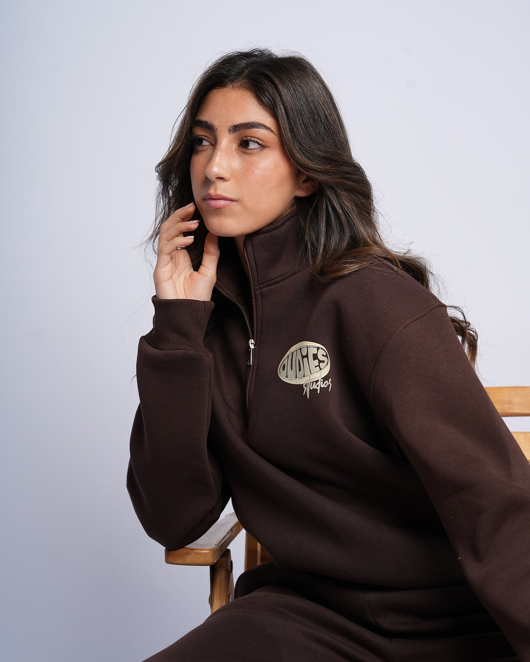 Oudies Studios Quarter-Zip (Brown) - Image 2