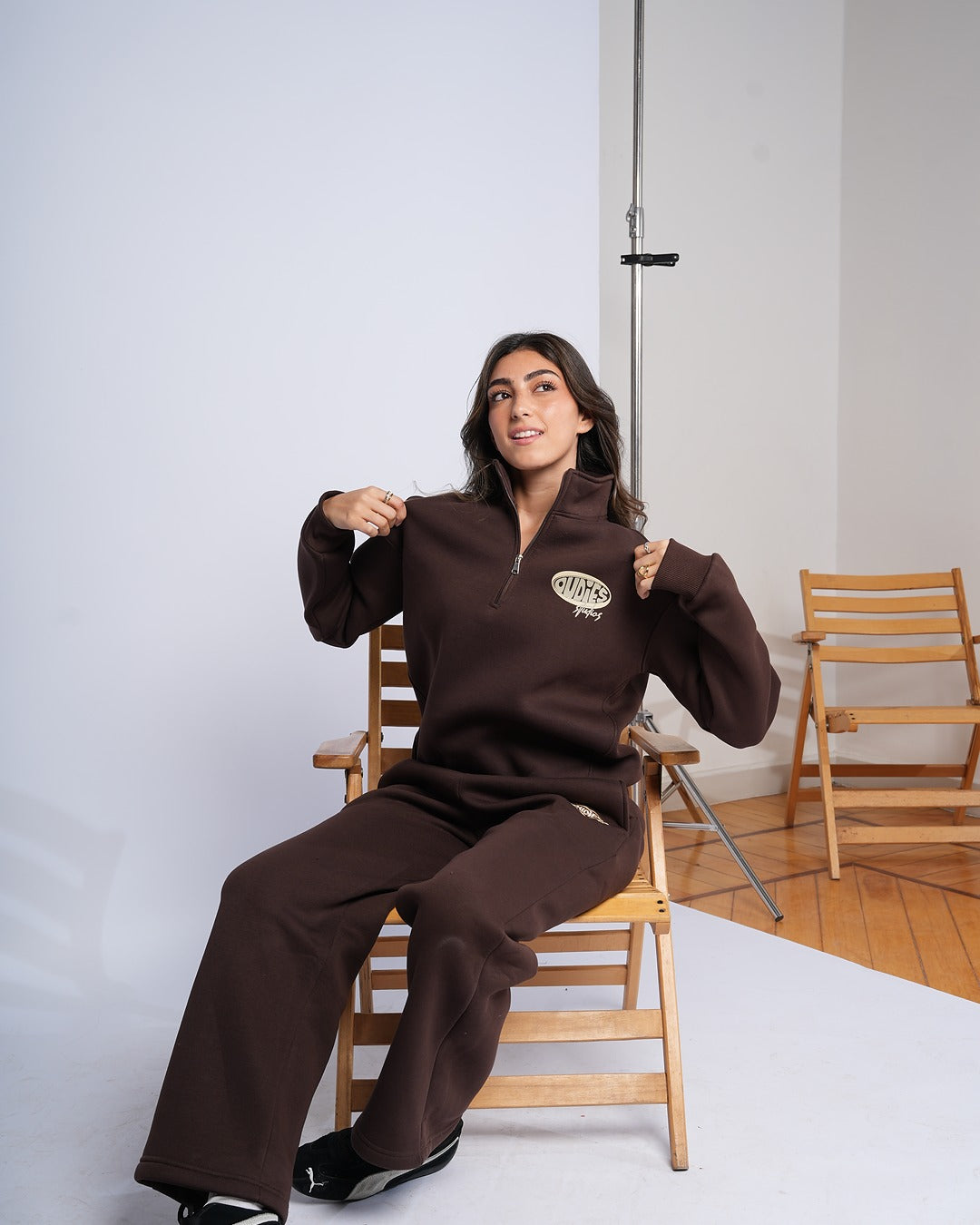 Oudies Studios Quarter-Zip (Brown) - Image 4