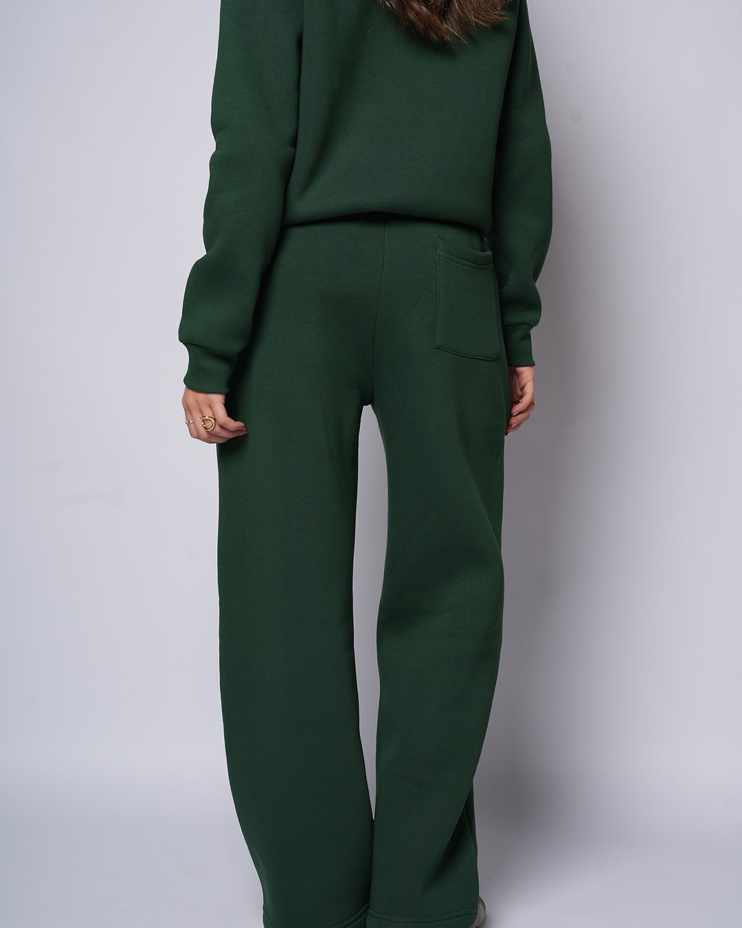 Heart Embroidered Sweatpants (Green/Gold) - Image 3